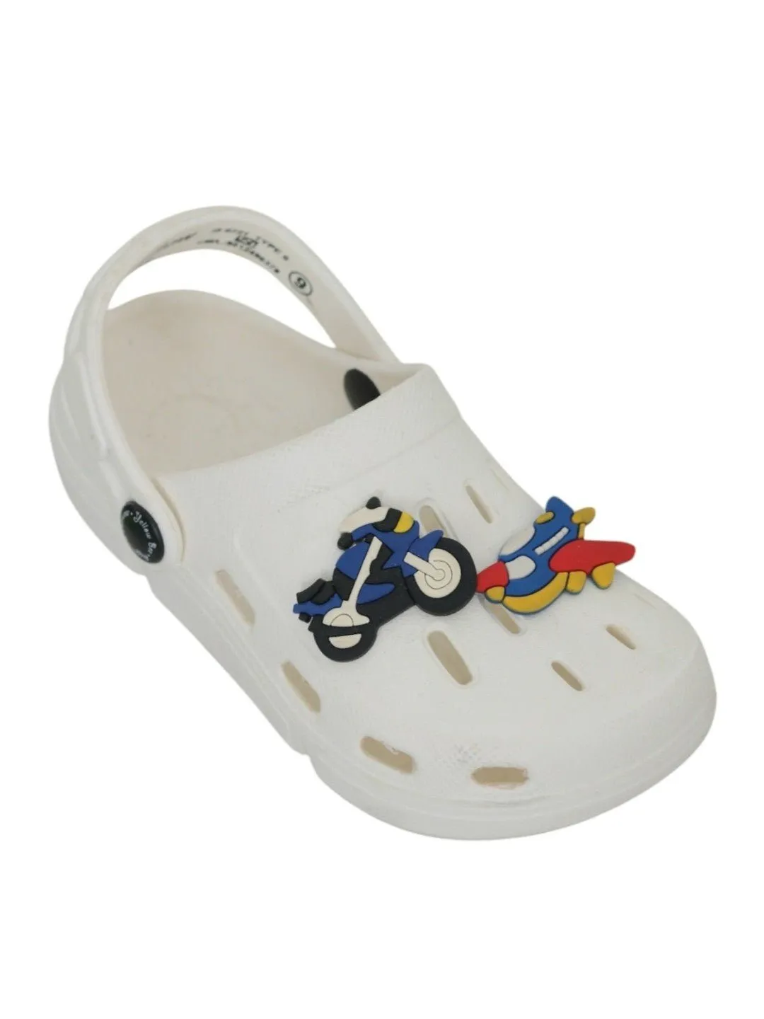 Adorable Airplane and Motorbike Cartoon Design Clogs for Boys
