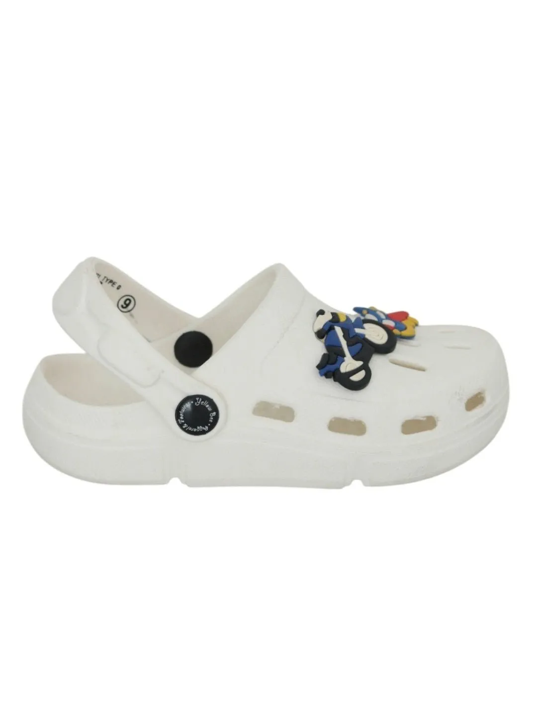Adorable Airplane and Motorbike Cartoon Design Clogs for Boys