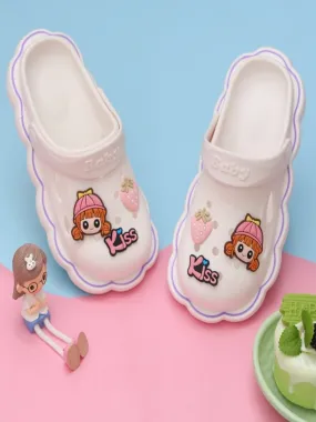 Adorable Strawberry and Doll Motif Clogs for Toddlers - Perfect First Steps