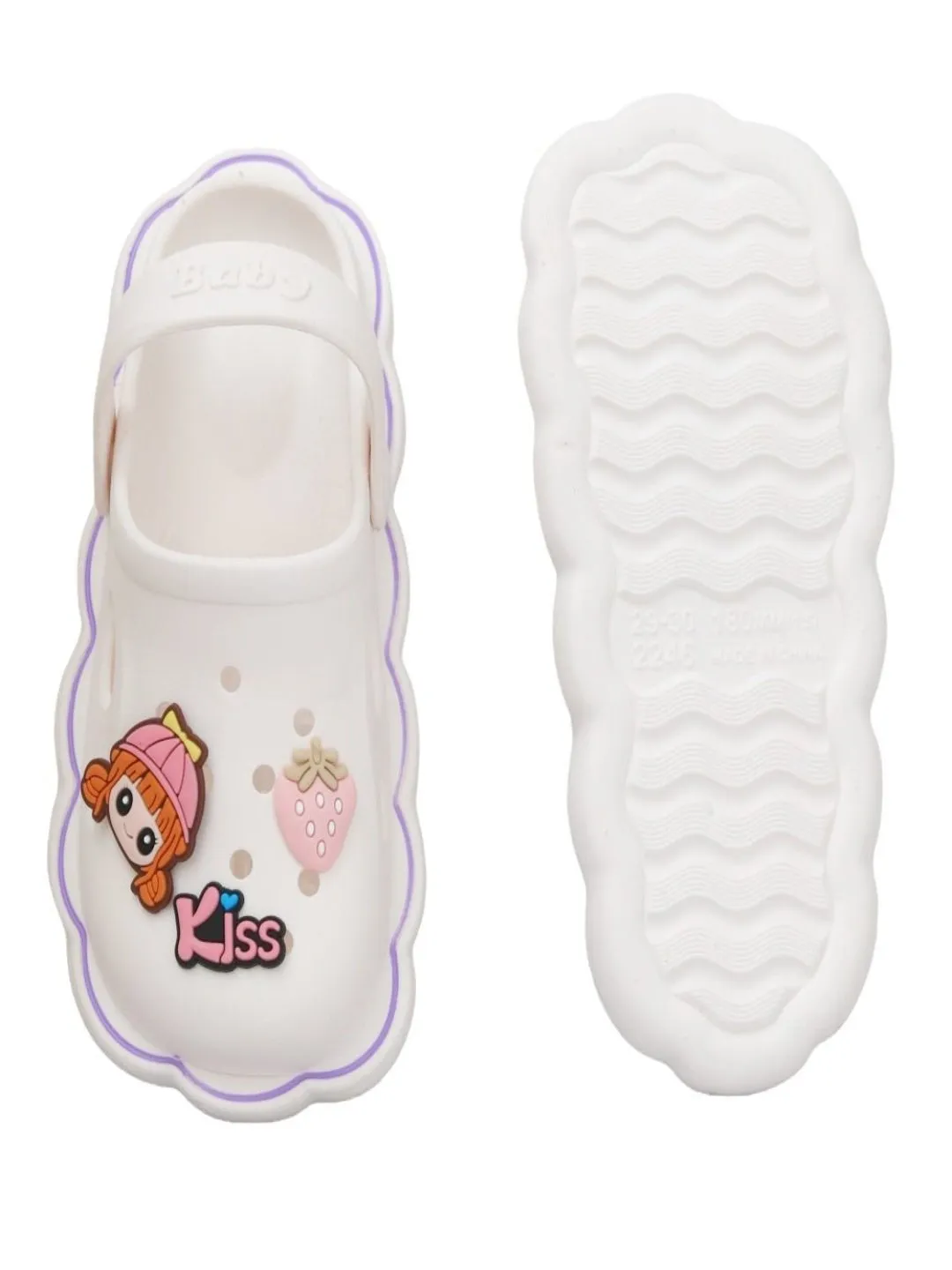 Adorable Strawberry and Doll Motif Clogs for Toddlers - Perfect First Steps
