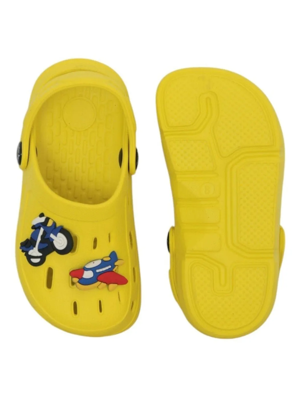 Airplane and Motorbike Cartoon Design Clogs for Boys