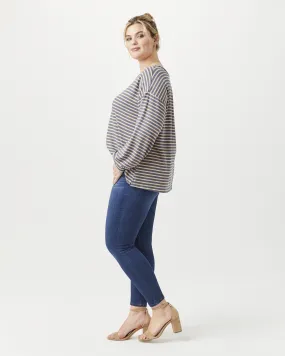 Allie Long-Sleeve Top | Navy / Ivory