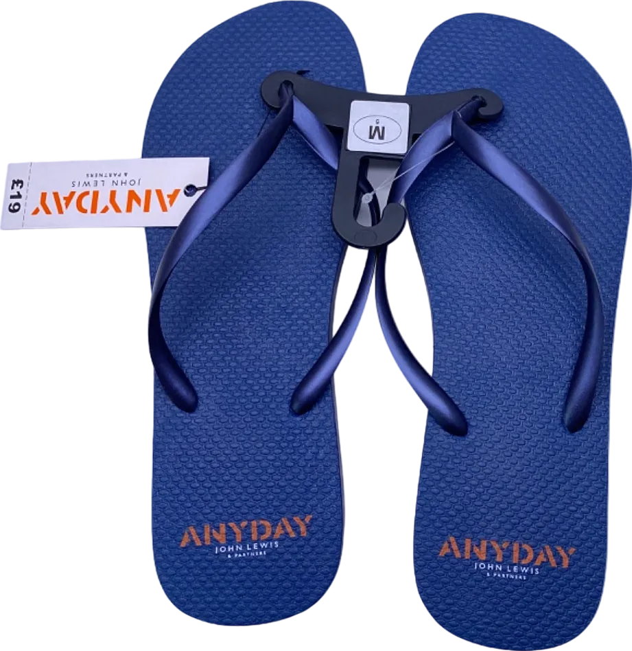 Anyday John Lewis Blue Slim Strap Flip Flops UK 5 M