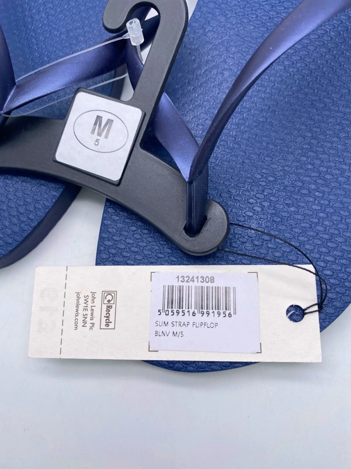 Anyday John Lewis Blue Slim Strap Flip Flops UK 5 M