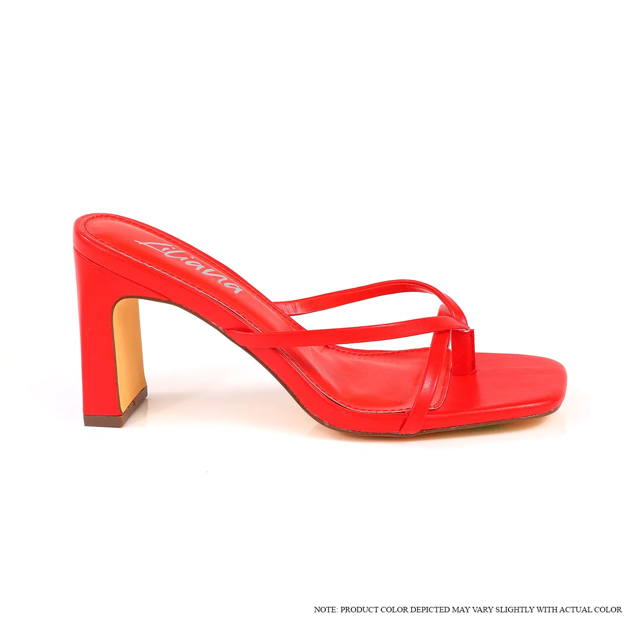 AURA-12 OPEN TOE STRAPPY HIGH HEEL SANDALS - RED