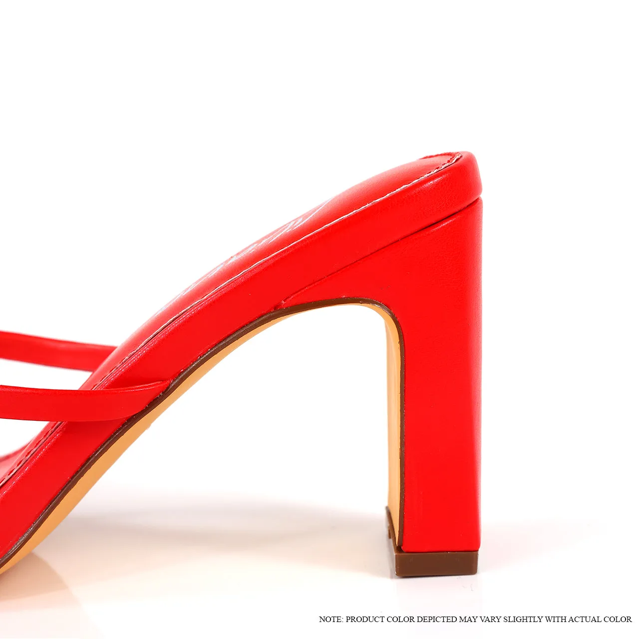 AURA-12 OPEN TOE STRAPPY HIGH HEEL SANDALS - RED