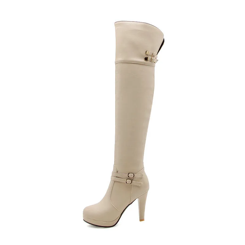 Autumn And Winter High Heeled Knight Boots Thick heeled Knee Boots