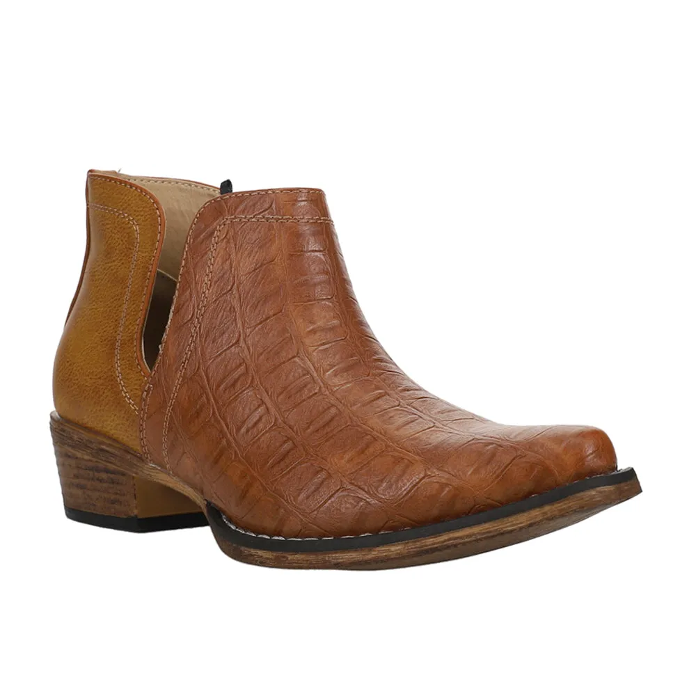 Ava Caiman Print Snip Toe Pull On Cowboy Booties