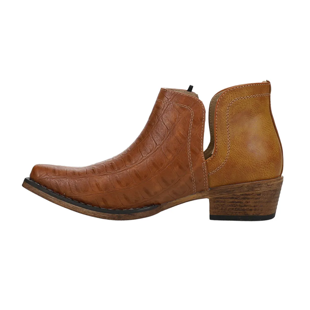 Ava Caiman Print Snip Toe Pull On Cowboy Booties