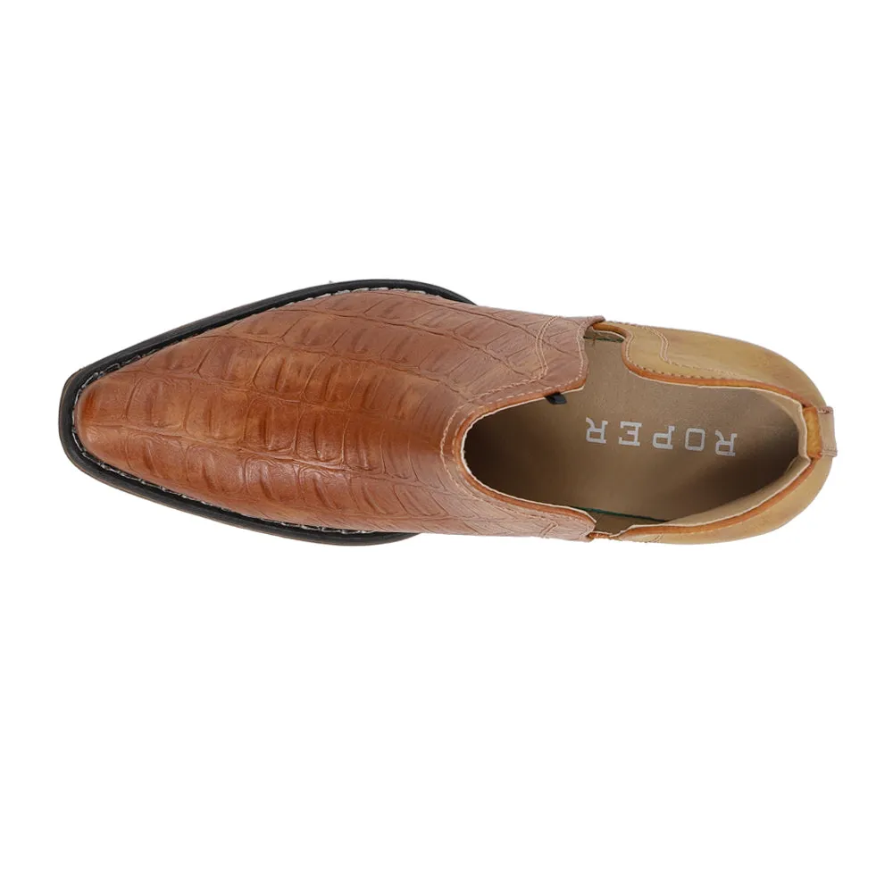 Ava Caiman Print Snip Toe Pull On Cowboy Booties