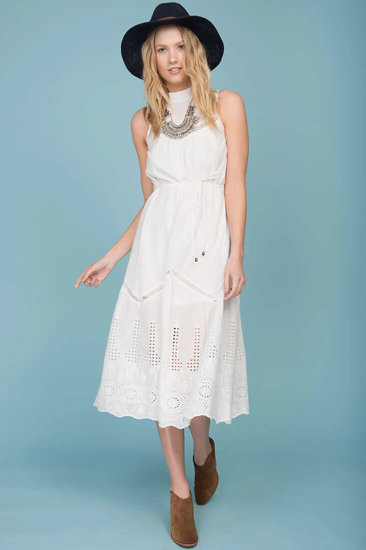 Bentley Chic Summer Midi Dress White
