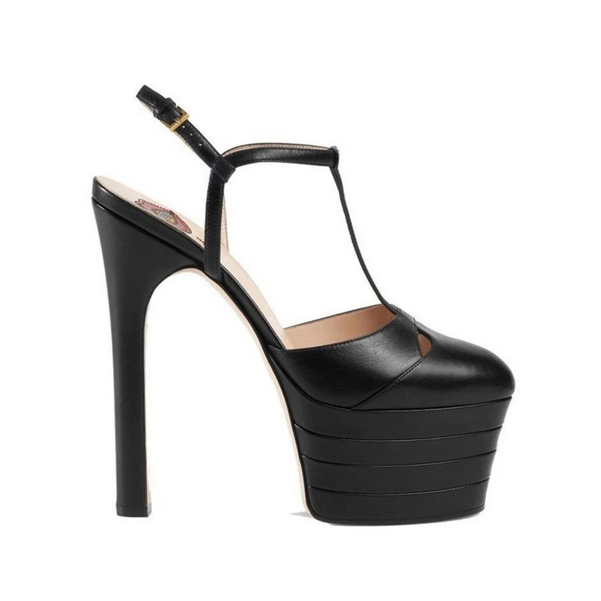 BESEY T-Strap High Heel Platform Sandals