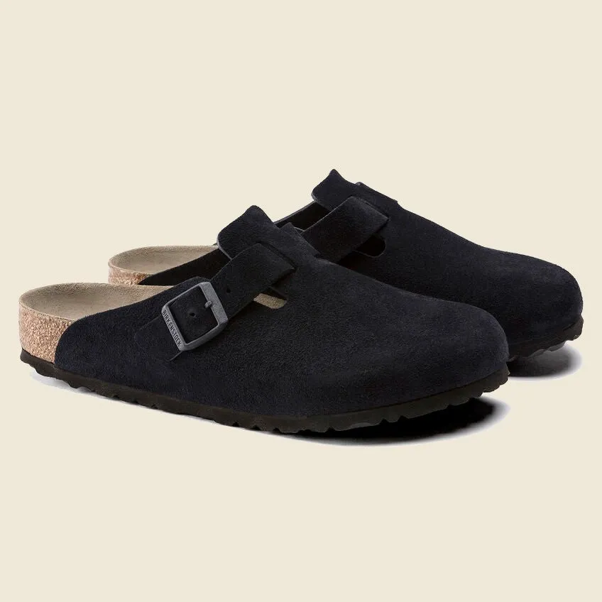 Birkenstock Boston Clogs Men’s Midnight Suede Narrow Fit 1023865