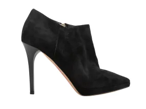 Black Jimmy Choo Suede Pointed-Toe Heeled Booties Size 37