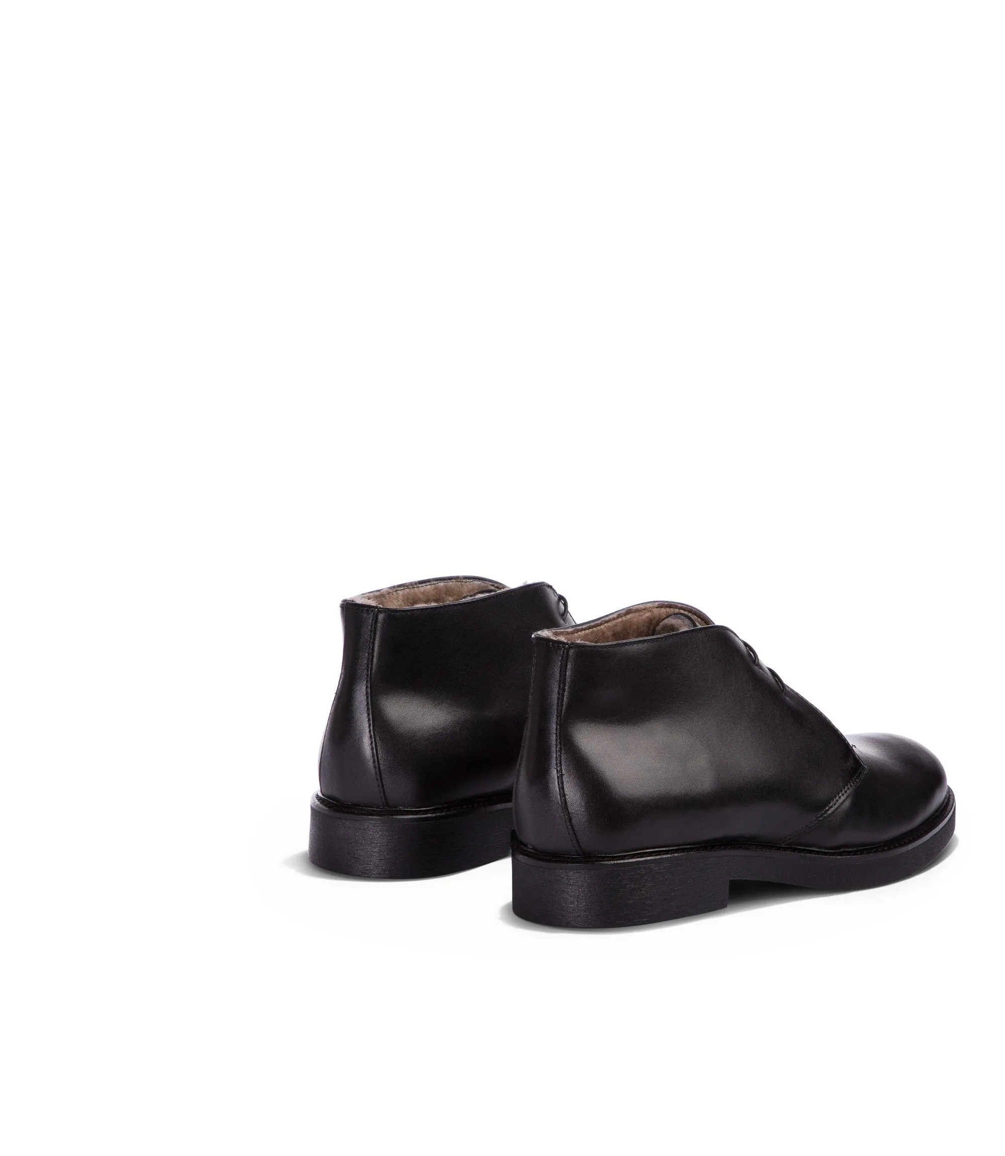 Black leather chukka boots