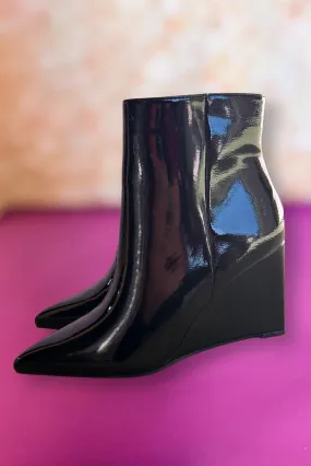 Black Patent Wedge Ankle Bootie *FINAL SALE*