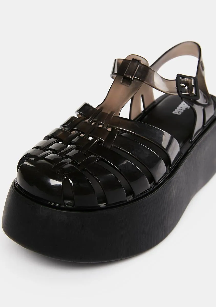 Black Possession Plato Platform Sandals