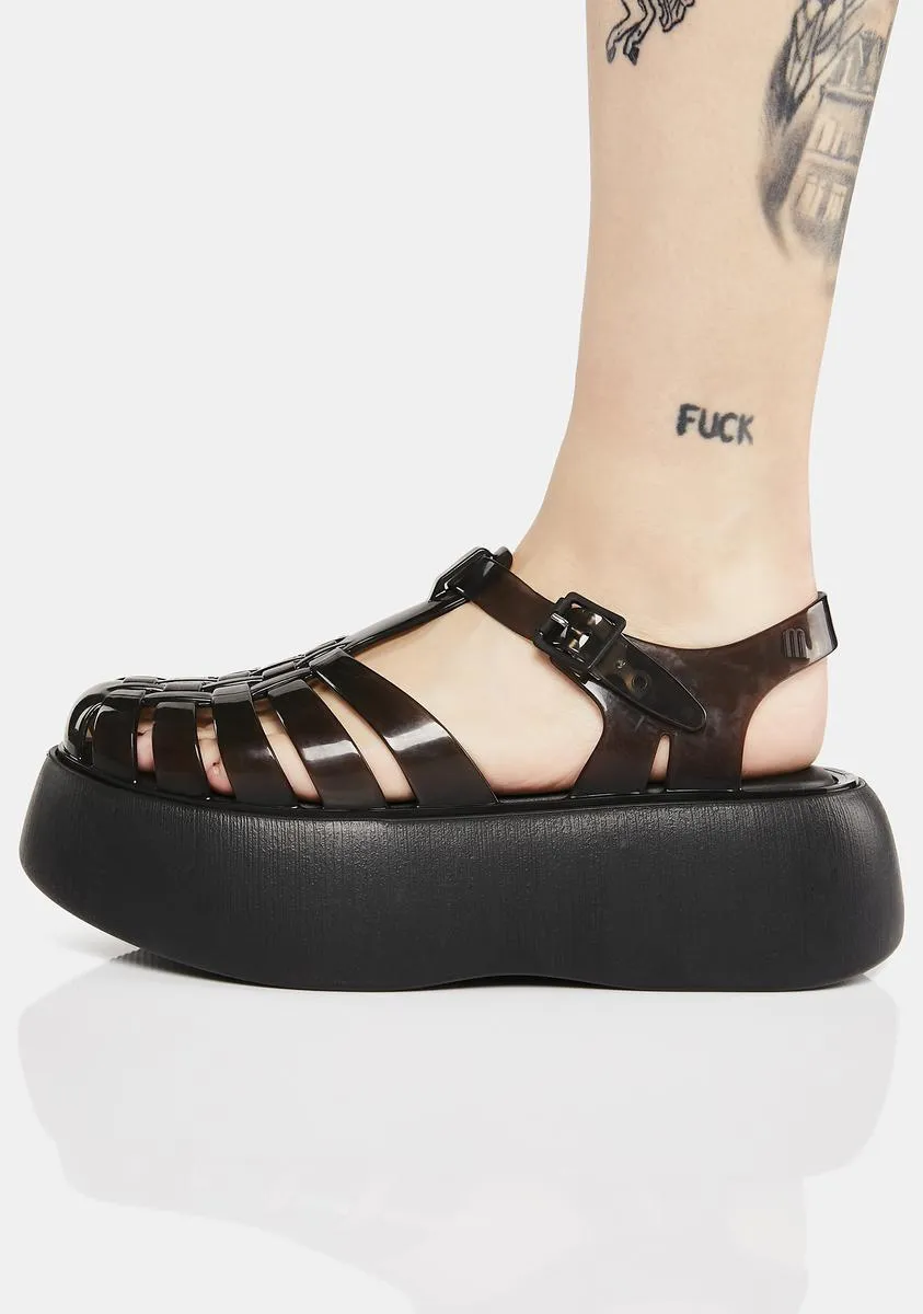 Black Possession Plato Platform Sandals