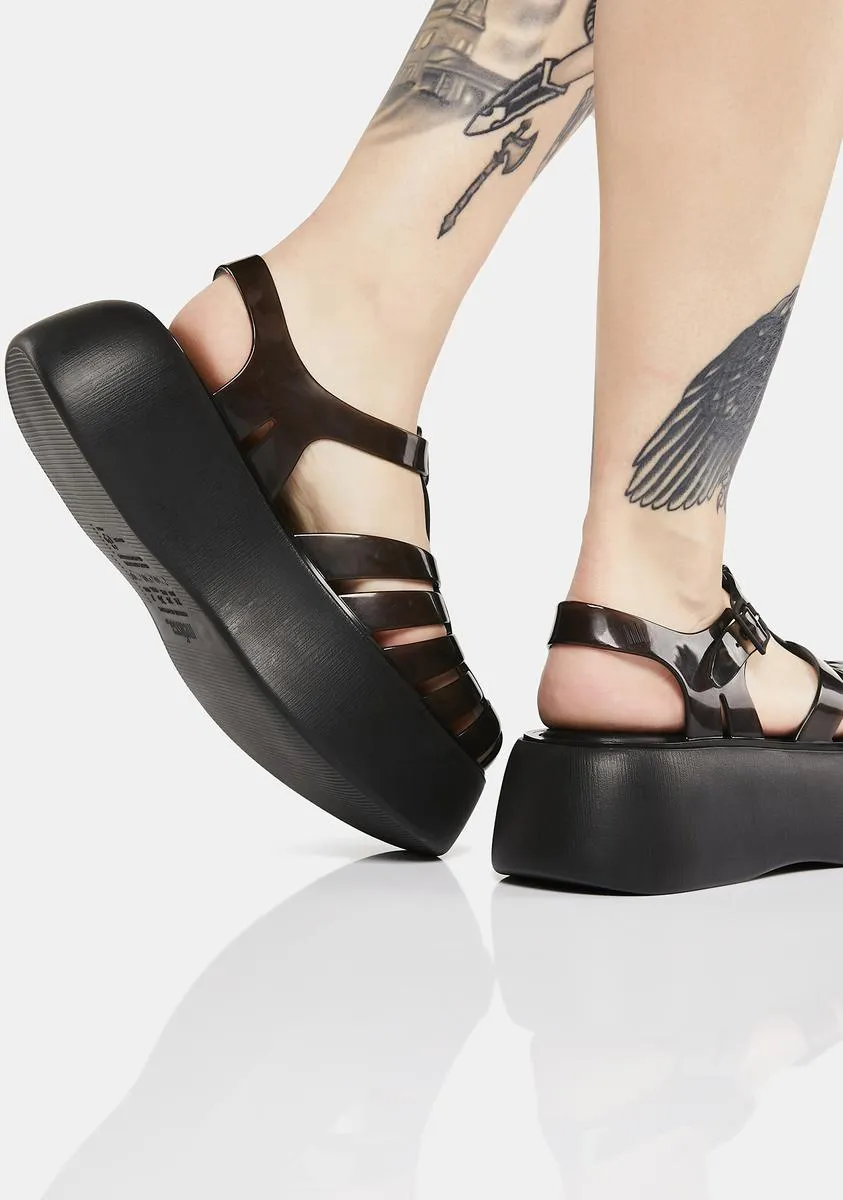 Black Possession Plato Platform Sandals