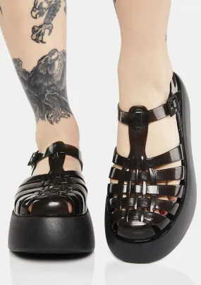 Black Possession Plato Platform Sandals
