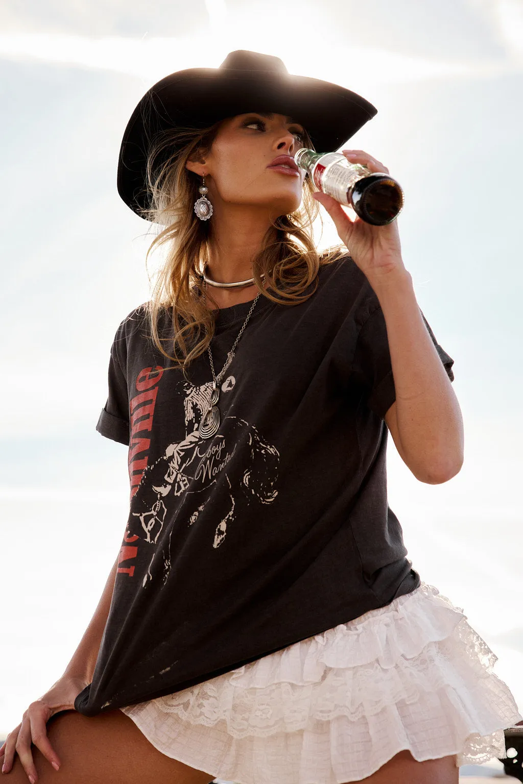 Callie Charcoal Oversized Graphic Tee