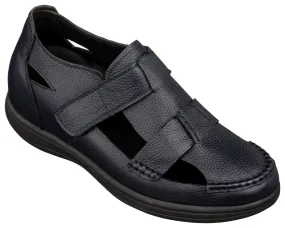 CALTO - K2663 - 3.2 Inches Taller (Navy Blue) - Casual Fisherman Sandal