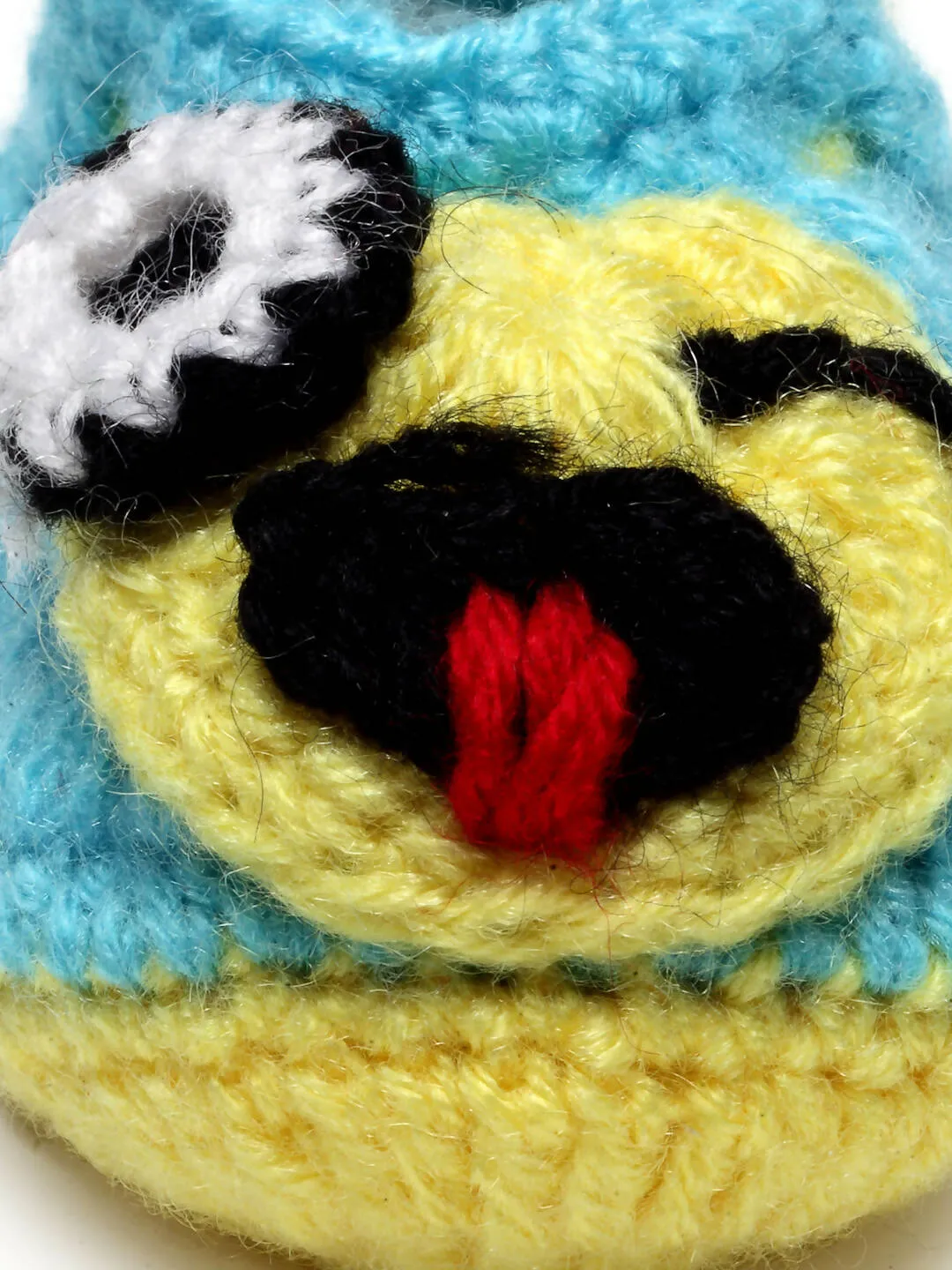 Chutput Kids Woollen Hand Knitted Smile Face Booties - Blue