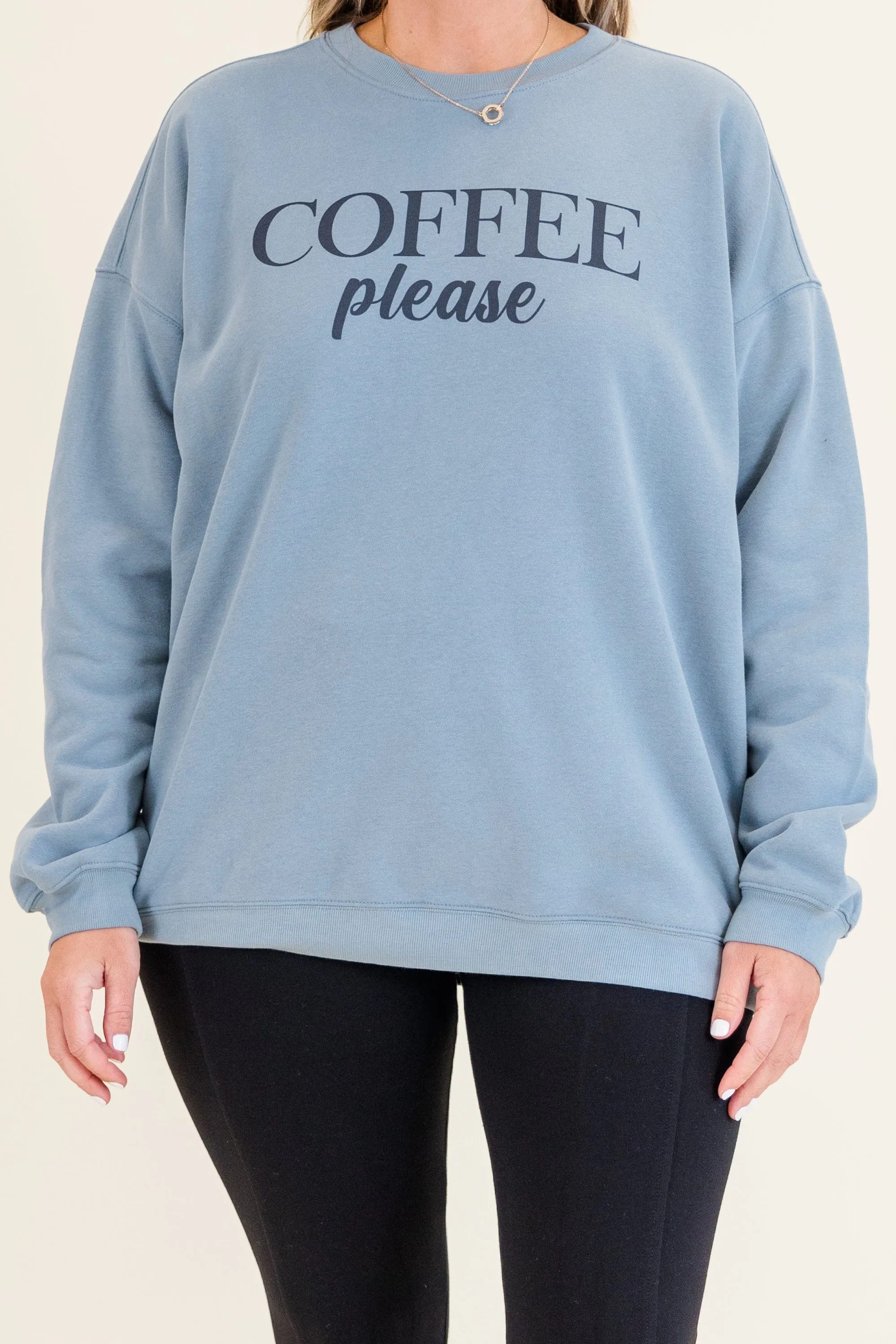 Coffee Please Pullover, Denim