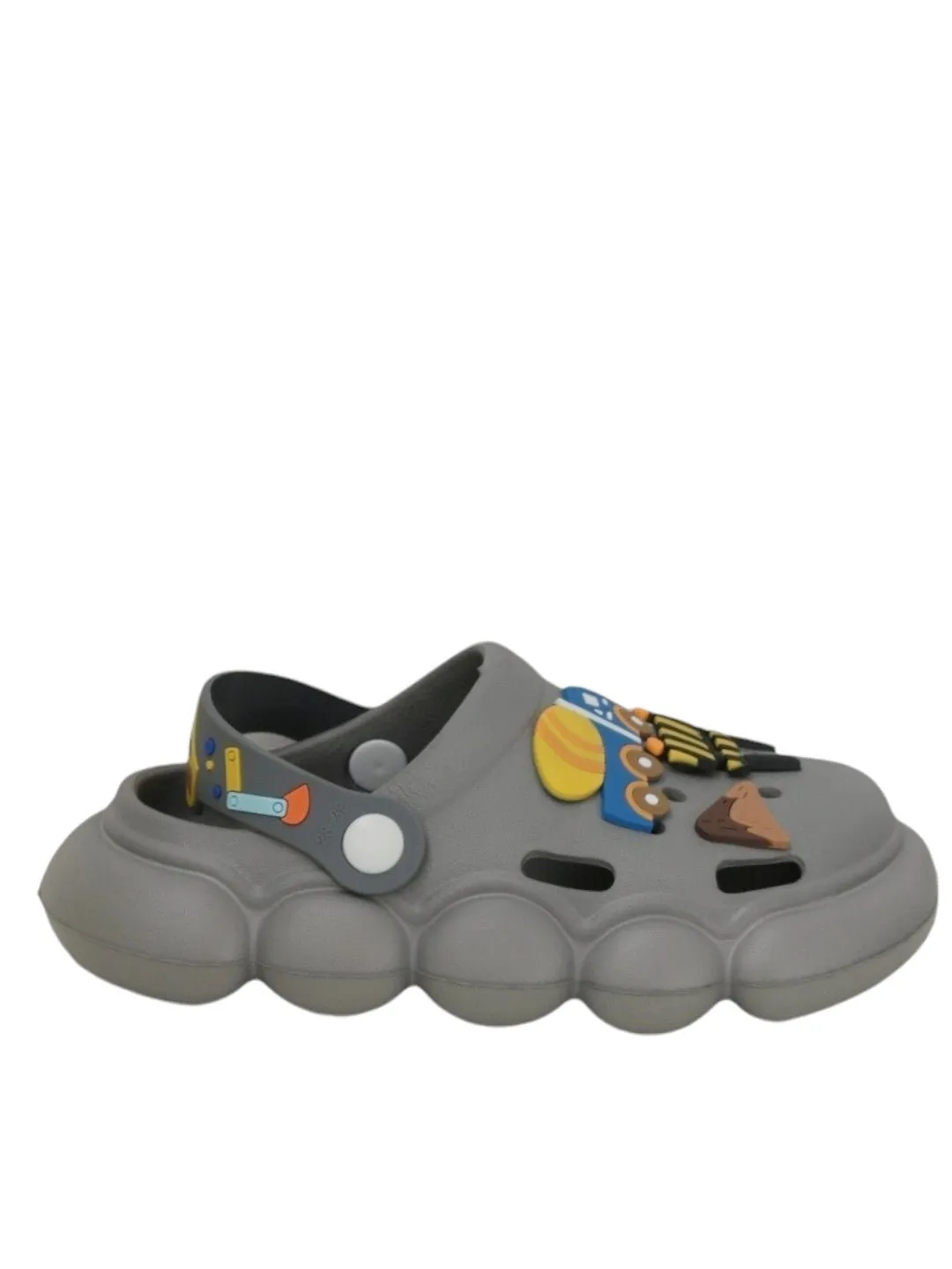 Construction Motif Grey Clogs for Boys