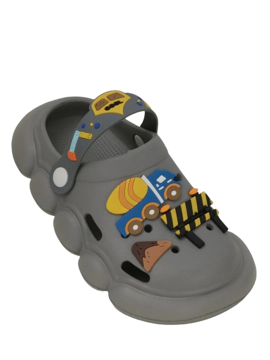 Construction Motif Grey Clogs for Boys