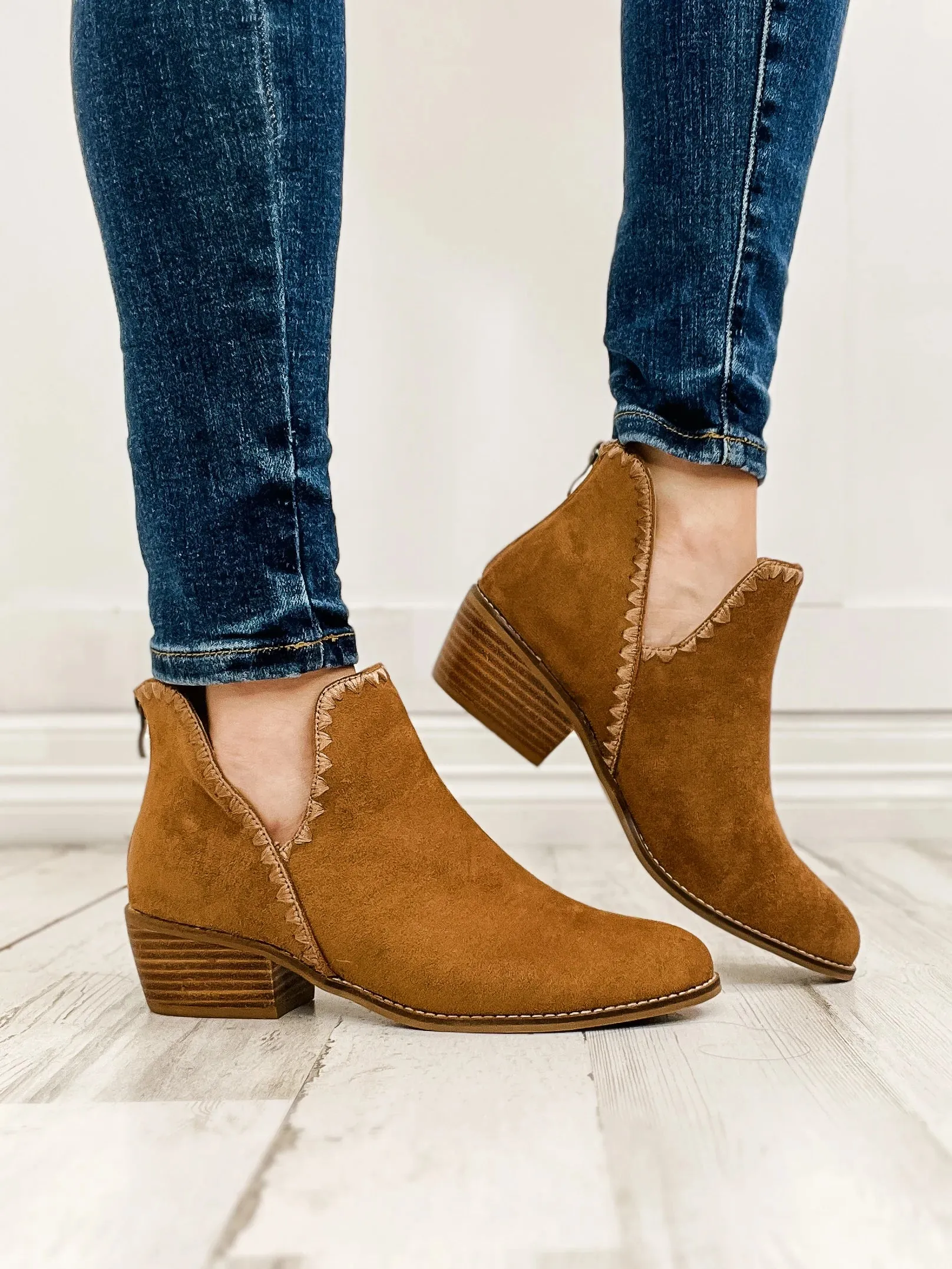 Corky's Spice It Up Faux Suede Booties, Tobacco