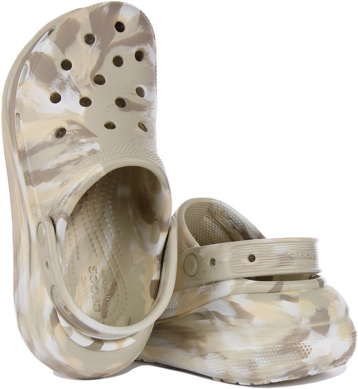Crocs Classic Crush Marbled In Ivory