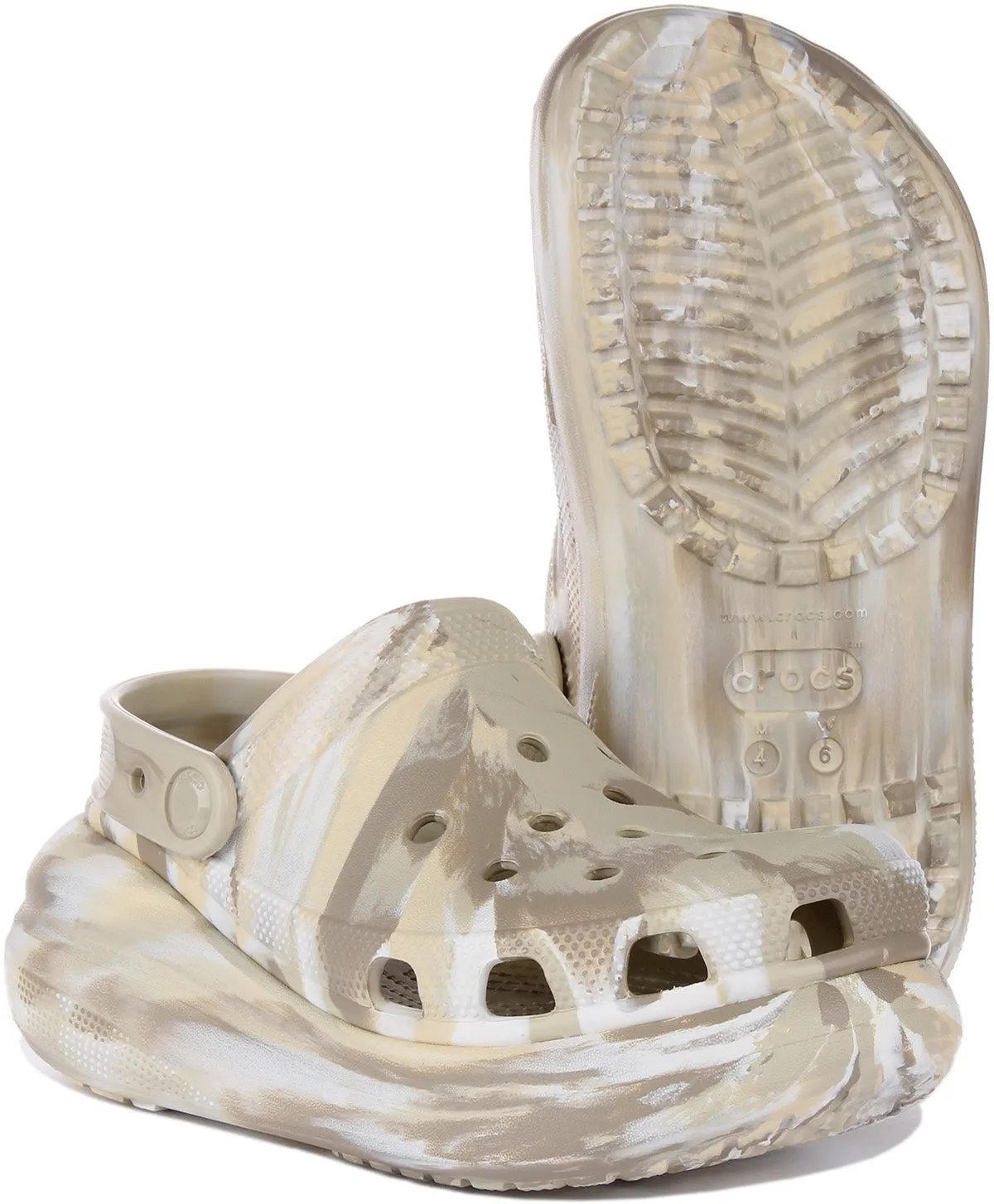 Crocs Classic Crush Marbled In Ivory