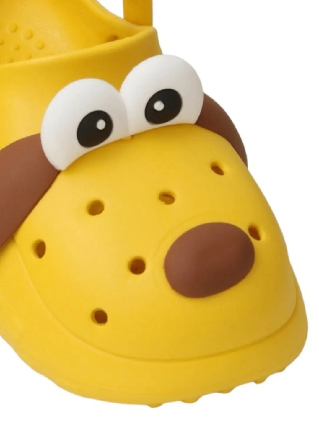 Delightful Puppy Design Clogs for Boys- Yellow