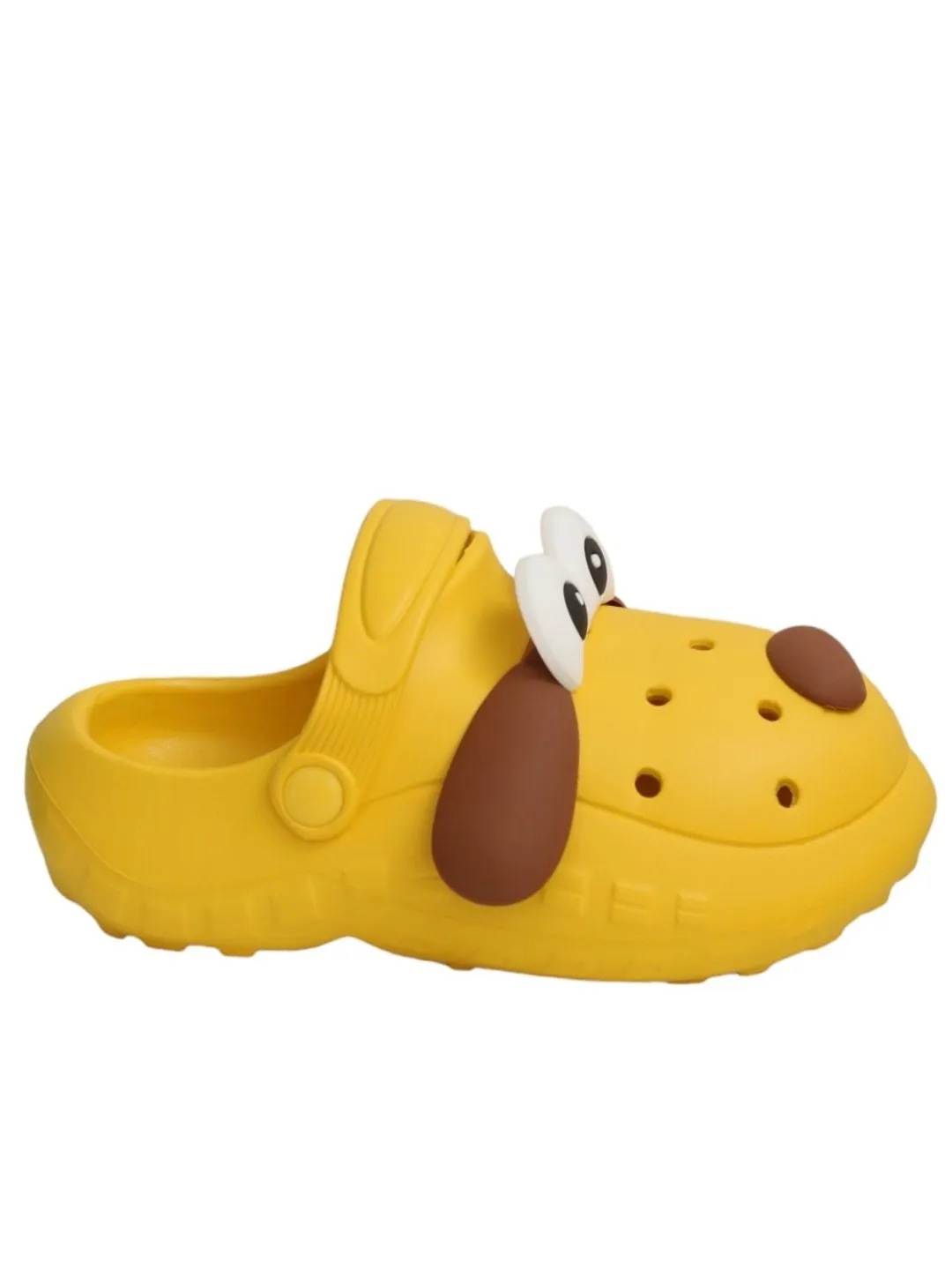 Delightful Puppy Design Clogs for Boys- Yellow