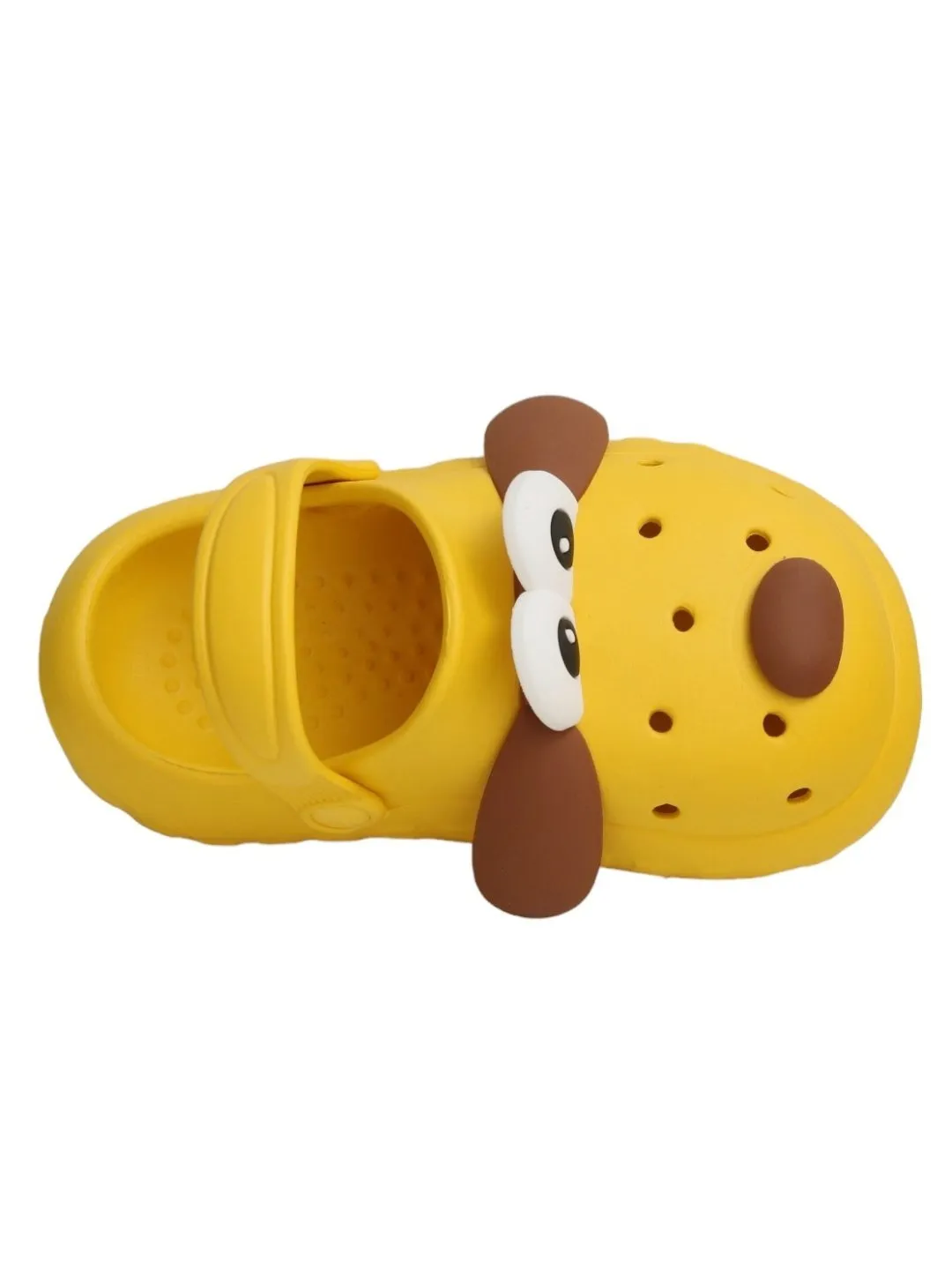 Delightful Puppy Design Clogs for Boys- Yellow
