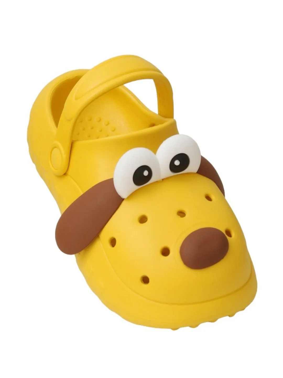 Delightful Puppy Design Clogs for Boys- Yellow