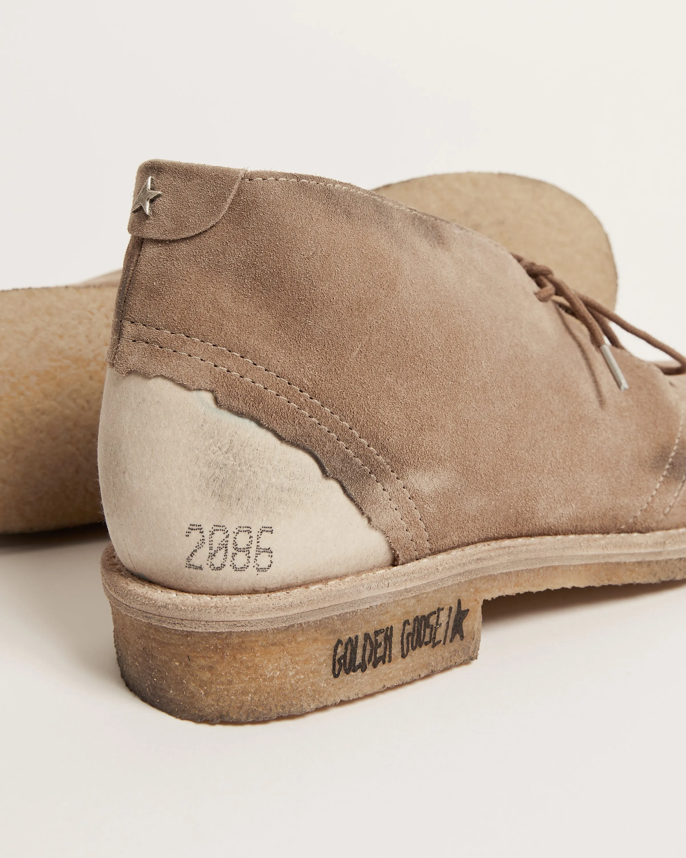 Desert Ankle Boots in Brown Caramel Suede