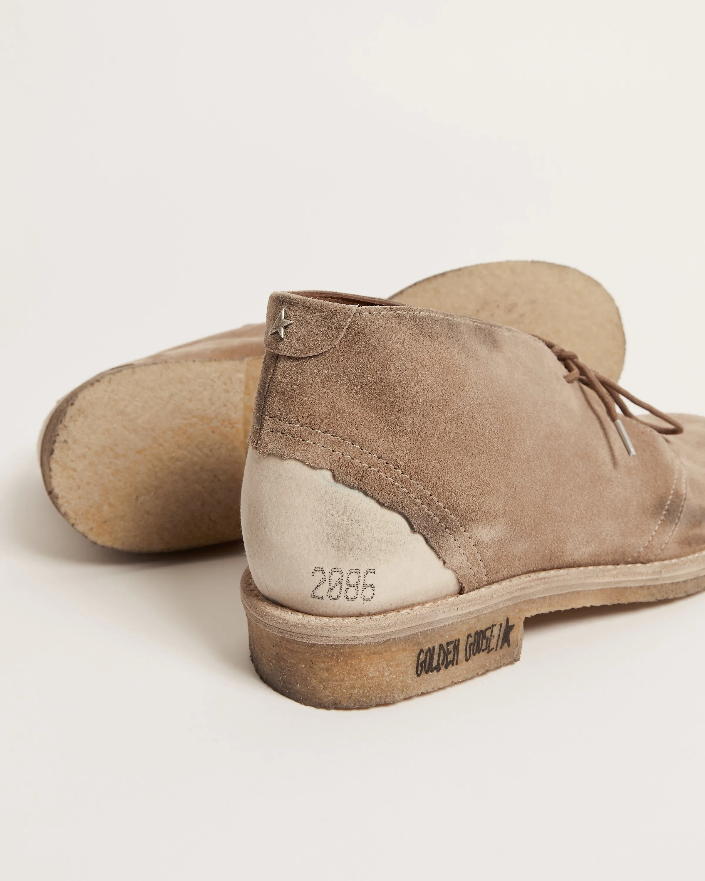 Desert Ankle Boots in Brown Caramel Suede
