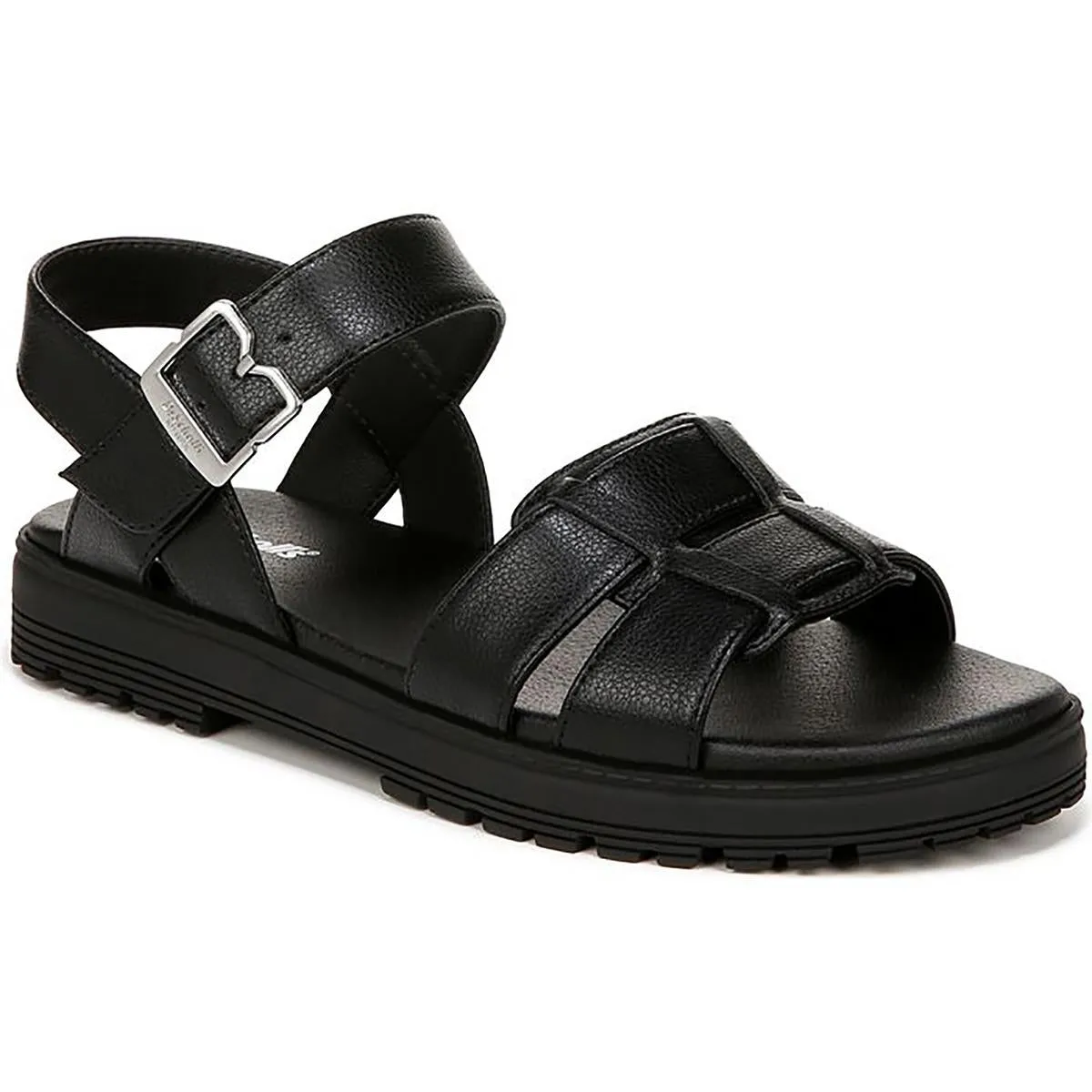 Dr. Scholl's Shoes Womens TAKE FIVE Faux Leather Lugged Fisherman Sandals