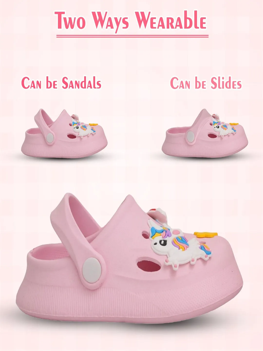 Enchanted Unicorn and Rainbow Pink Clogs for Girls