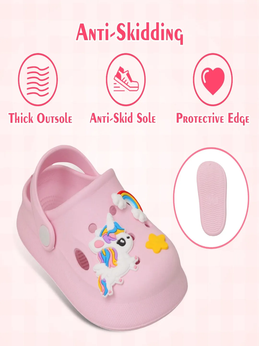 Enchanted Unicorn and Rainbow Pink Clogs for Girls