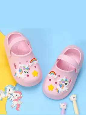 Enchanted Unicorn and Rainbow Pink Clogs for Girls