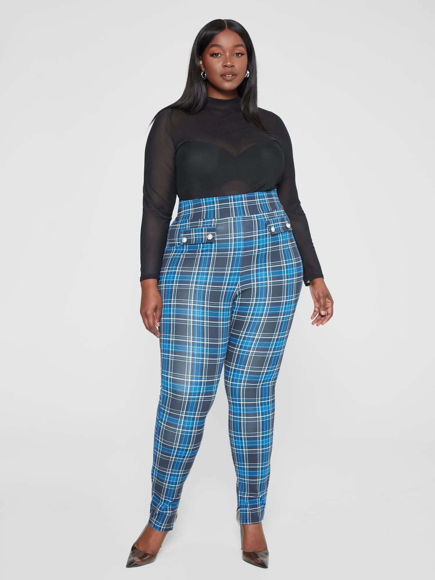Fashion To Figure - Matilda Plaid Ponte Knit Leggings