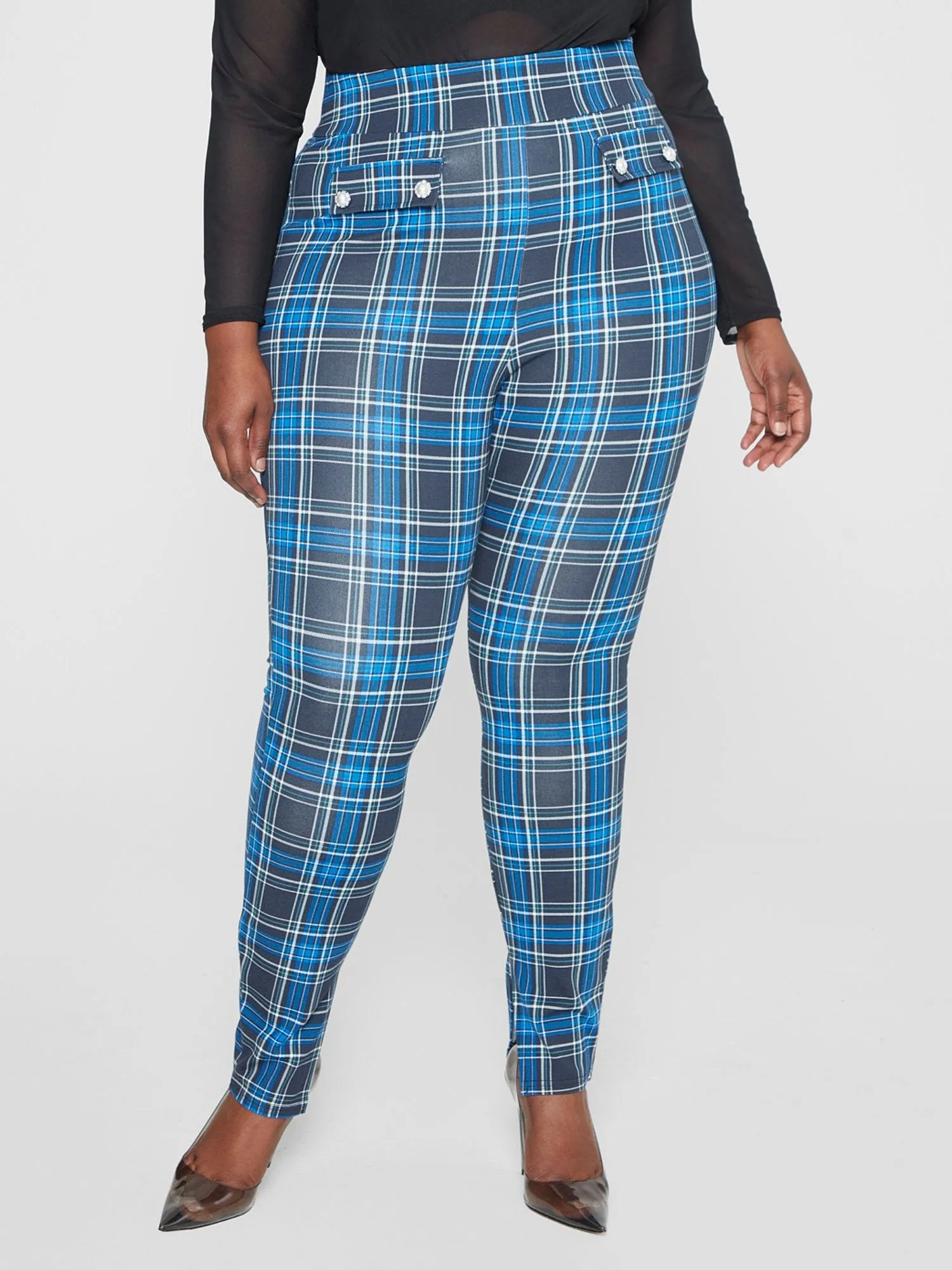 Fashion To Figure - Matilda Plaid Ponte Knit Leggings
