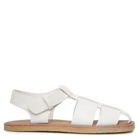 Fisherman ivory crepe sandals
