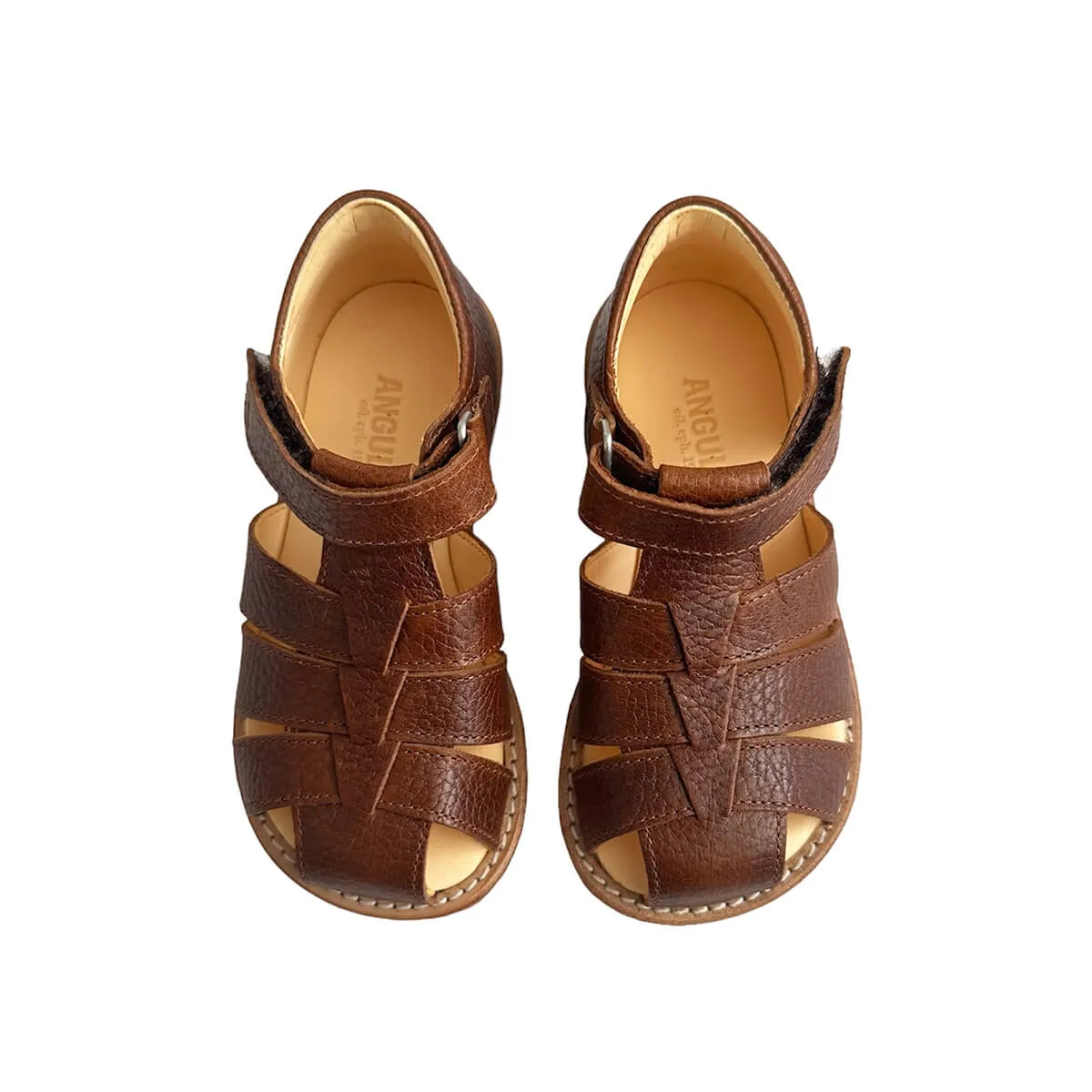 Fisherman Sandals in Textured Cognac by Angulus