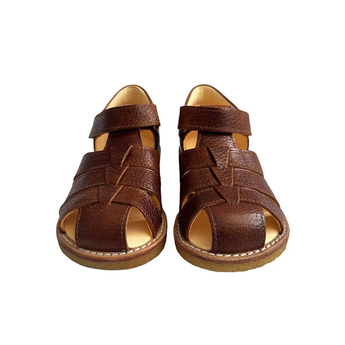 Fisherman Sandals in Textured Cognac by Angulus