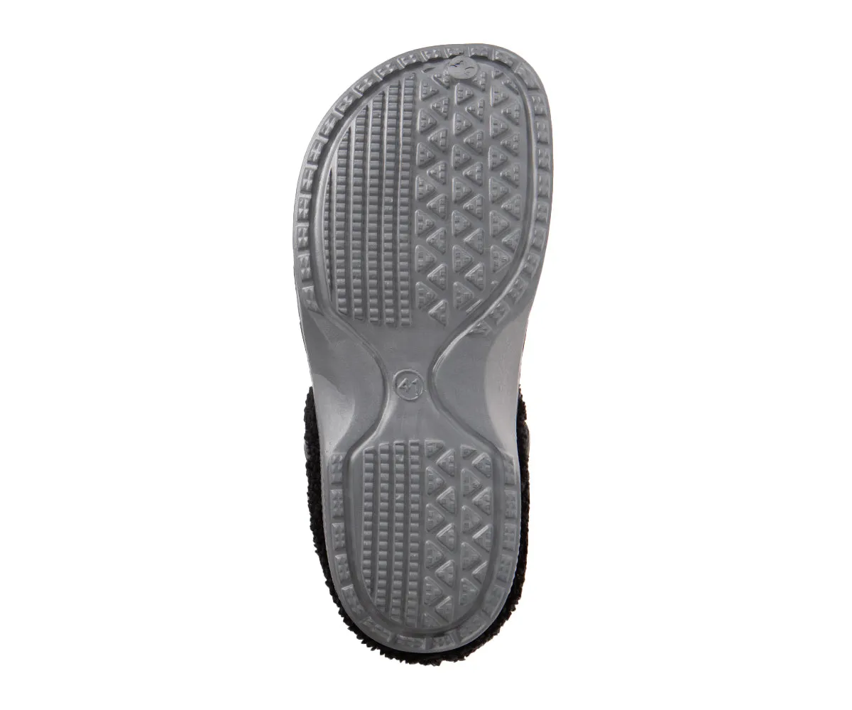 FOAMWALK Men's Comfy, Soft and Furry Solid Clogs with Sherpa Lining - Warm Light Fluffy Clogs for Men