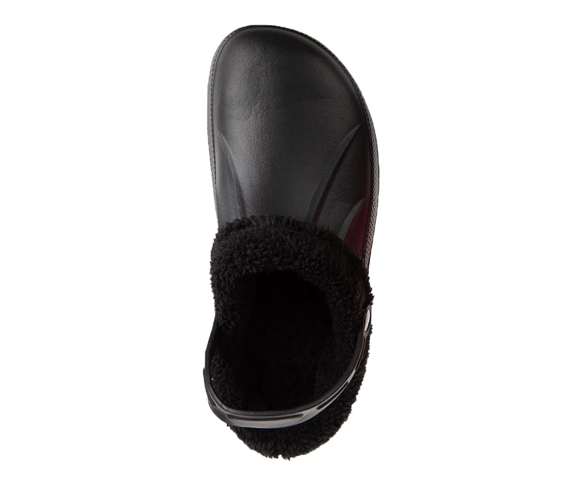 FOAMWALK Men's Comfy, Soft and Furry Solid Clogs with Sherpa Lining - Warm Light Fluffy Clogs for Men